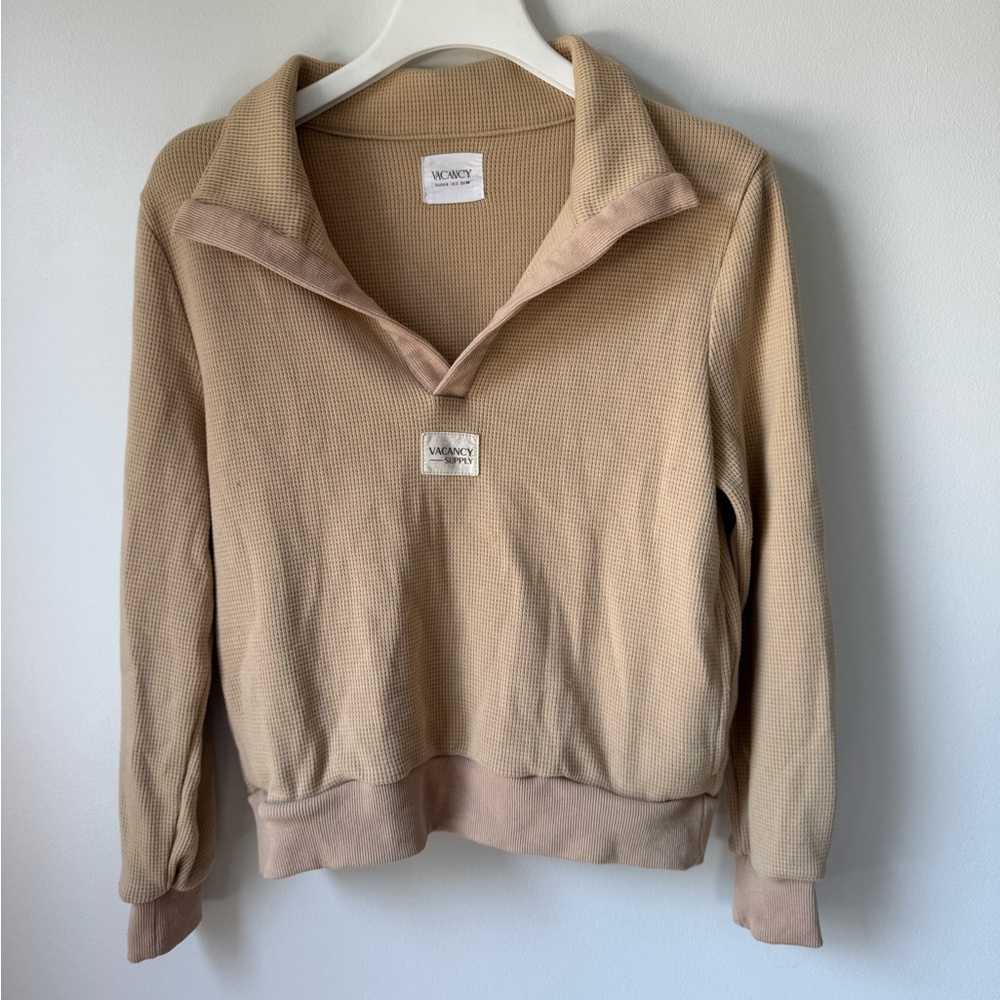 Vacancy Size 2 Women's Beige Waffle Knit Sweater